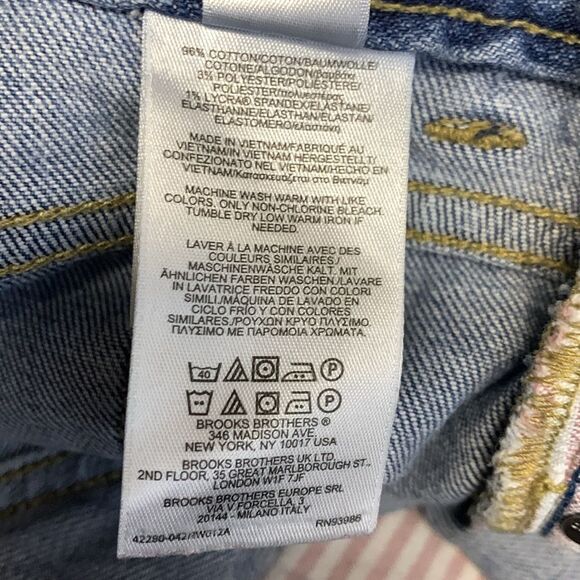 Brooks Brothers 1818 Medium Wash Blue Mid Rise Straight Leg Jeans Size 6 - Picture 12 of 13